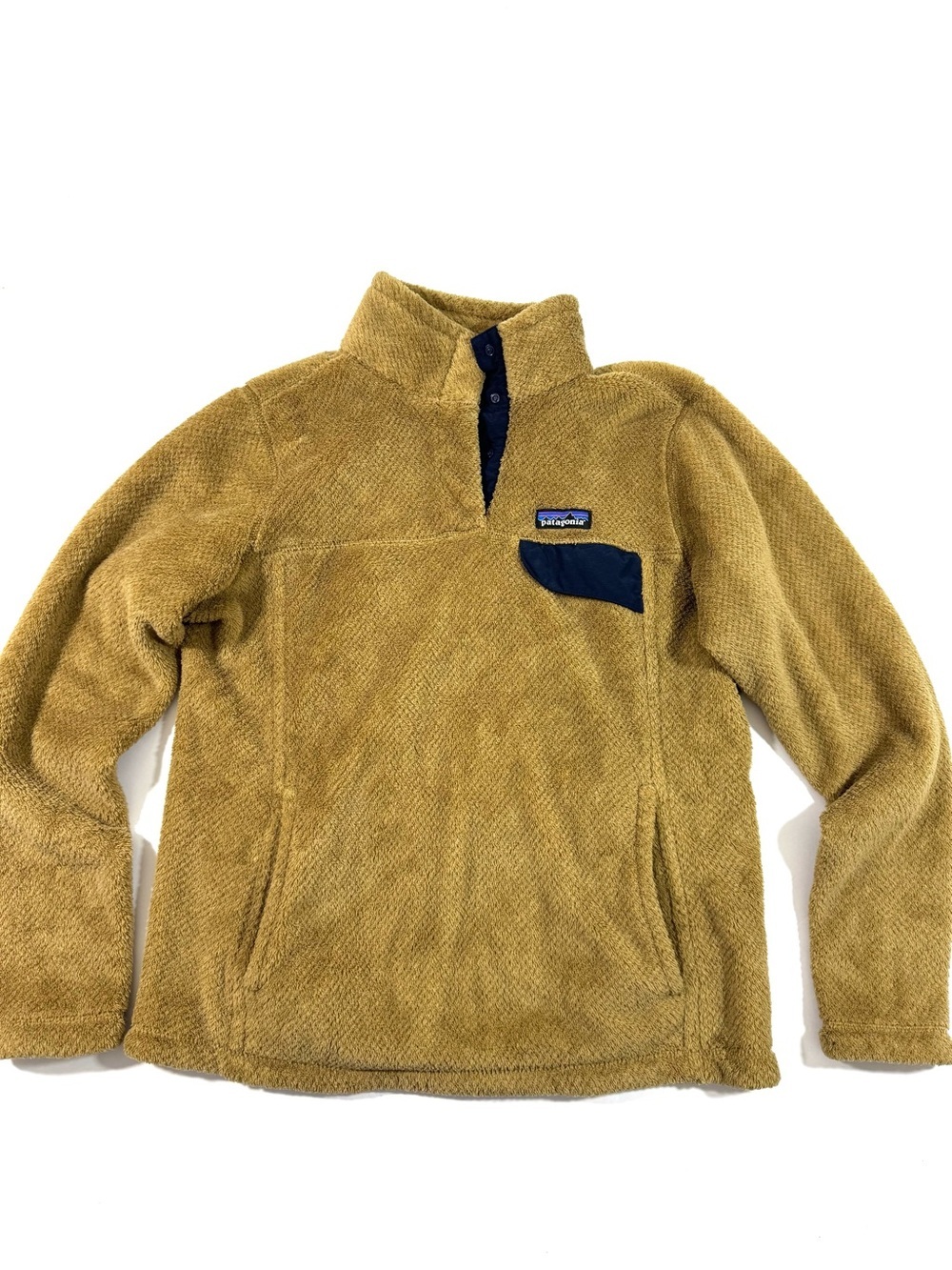 Patagonia Retool T Snap Pullover Sweatshirt Brown Blue